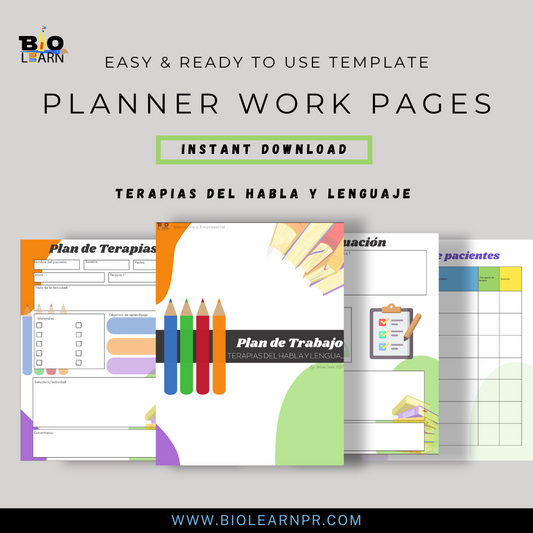 Plantillas para planificación de terapias del habla y Lenguaje (THL)